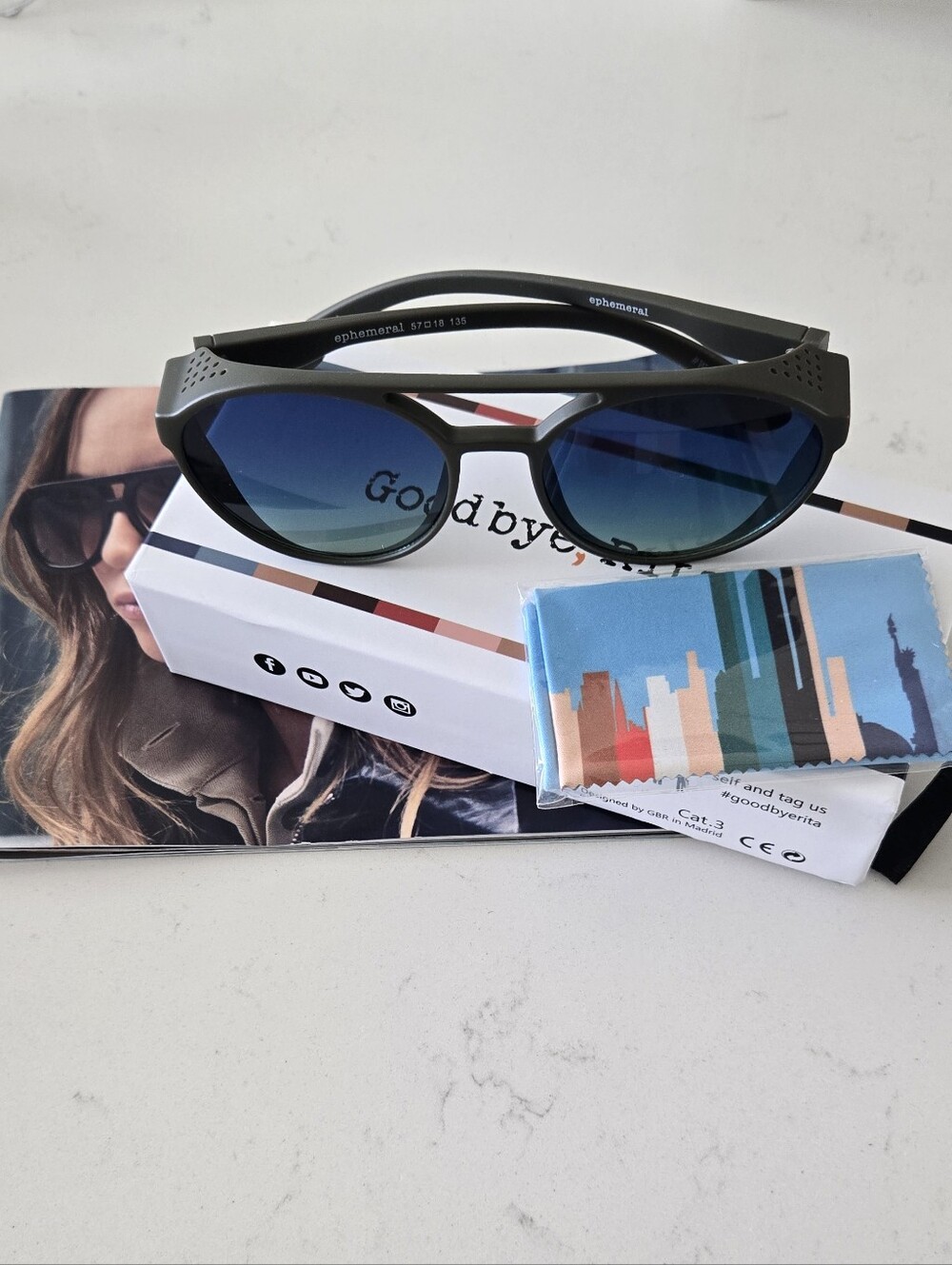 Goodbye Rita - Harlem Camou - Women's  Blue Gradient Lens Sunglasses